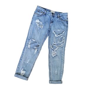 One x Teaspoon Distressed Cuffed Crop Jeans